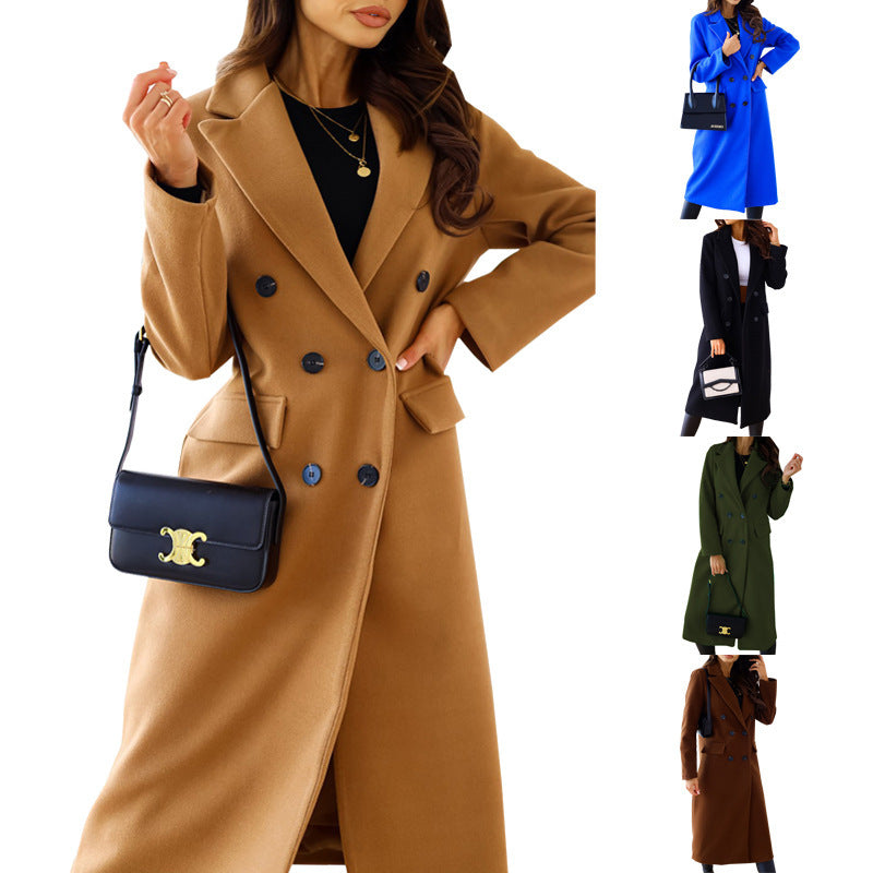 Damen Elegante und modische Wollmantel Drune