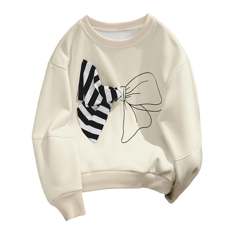 Damen Sweatshirt mit verspieltem Schleifenmotiv und modernem Schnitt Drune