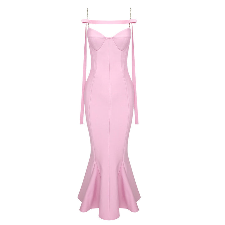 Damen Elegantes Meerjungfrauen-Kleid mit schulterfreier und taillierter Passform Drune