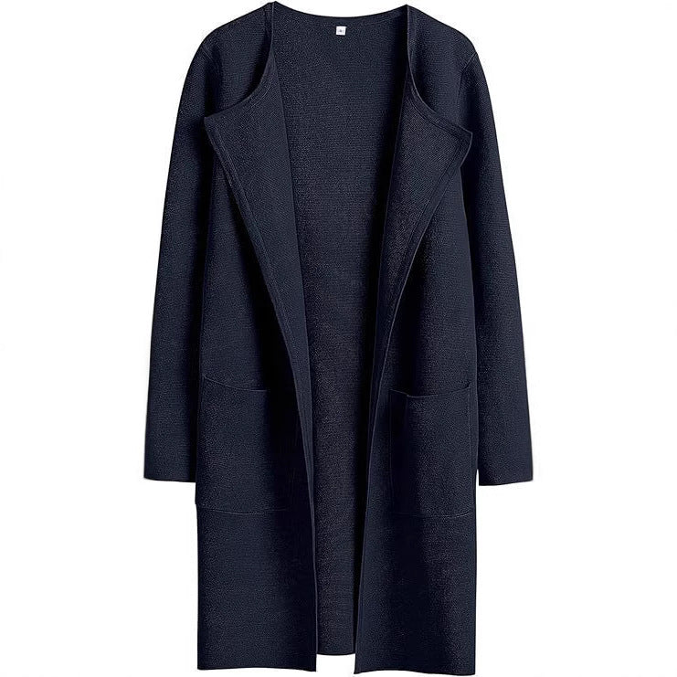 Damen modische Strickjacke mit offenen Front und praktischen Taschen Drune