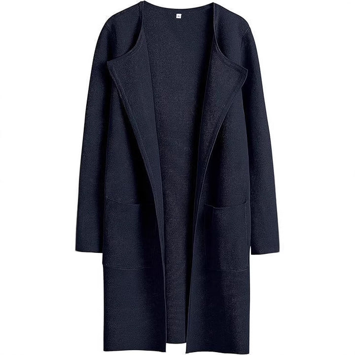 Damen modische Strickjacke mit offenen Front und praktischen Taschen Drune