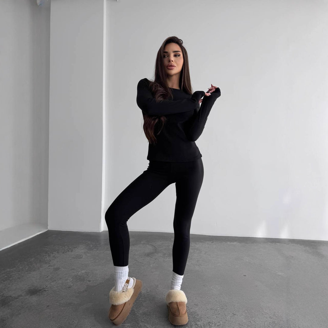 Damen körperbetontes Fitness-Loungewear-Set Drune