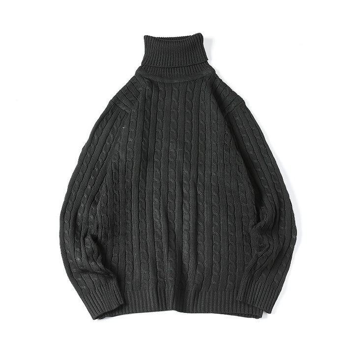 Herren nan Feinstrick-Rollkragenpullover mit Zopfmuster und schmaler Silhouette Drune