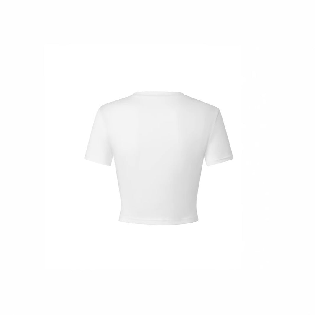 Damen Crop-T-Shirt mit floralem Design Drune