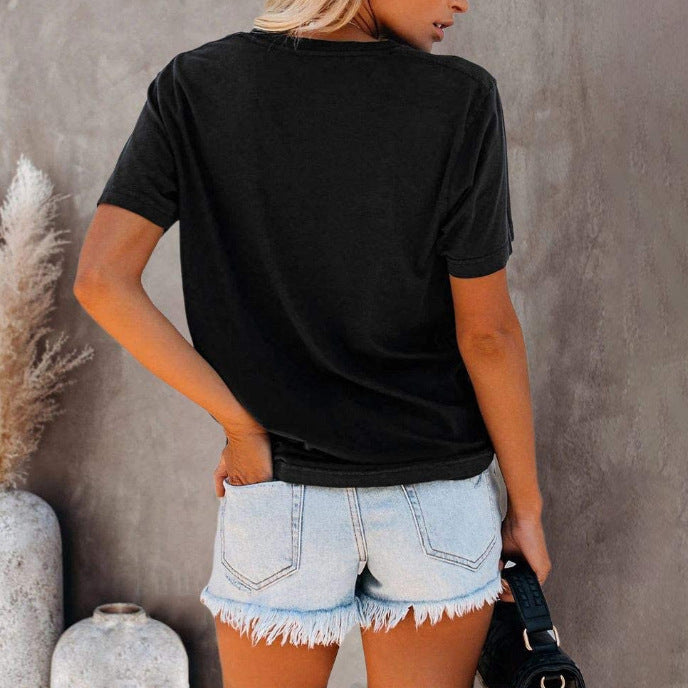 Damen Grafik-T-Shirt mit fantasievollem Skelett-Design Drune