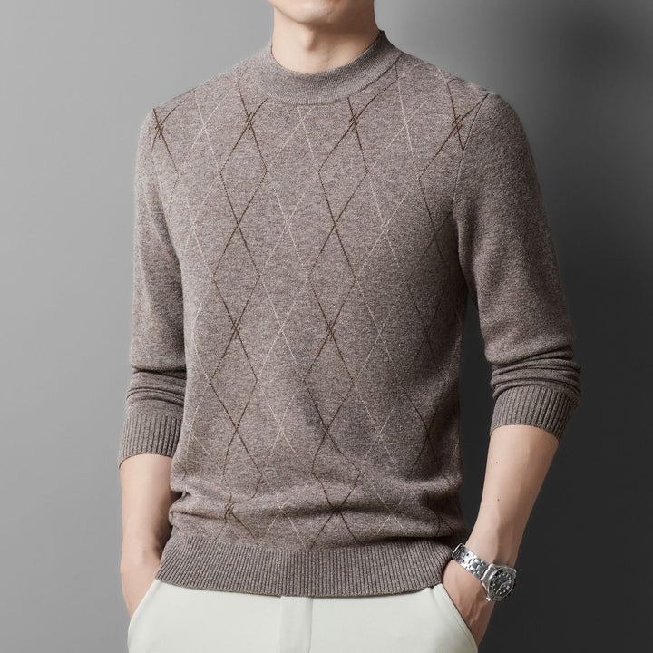 Herren Pullover mit elegantem Rautenmuster aus feiner Wolle Drune
