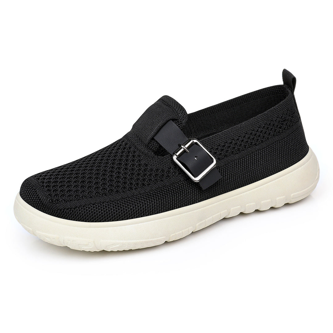 Damen nan atmungsaktiver Strick-Slip-On mit verstellbarer Metallschnalle und federnder Leicht-EVA-Sohle Drune