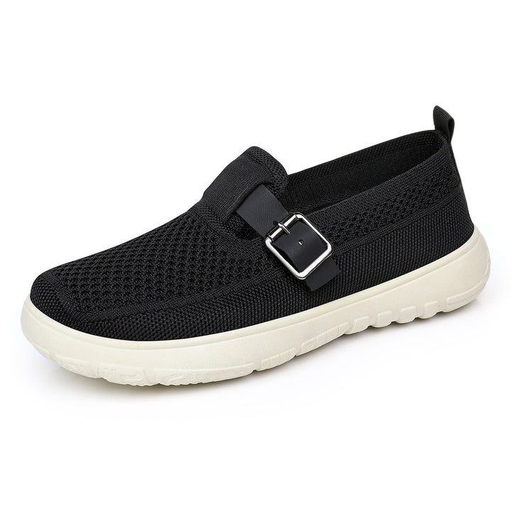 Damen nan atmungsaktiver Strick-Slip-On mit verstellbarer Metallschnalle und federnder Leicht-EVA-Sohle Drune