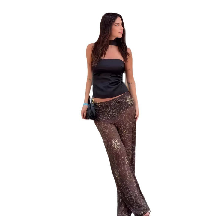 Damen Elegantes Top mit innovative Glanz- und Stickdetails Drune
