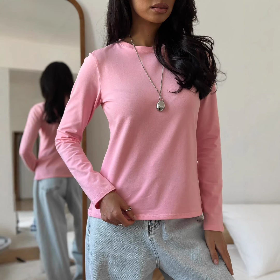 Damen Langarmshirt mit körperbetontem Schnitt und modischem Design Drune