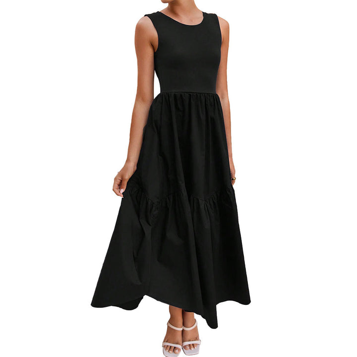Damen Retro Maxikleid mit schickem Stufenrock und ärmellosem Design Drune