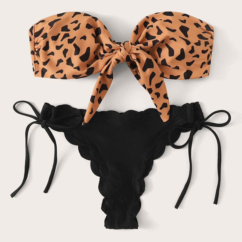 Damen Bandeau-Bikini mit modischem Knotendetail Drune