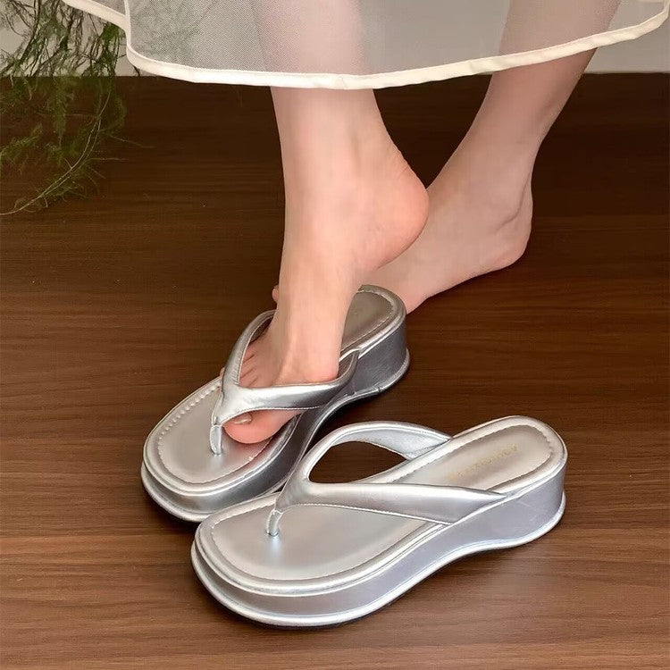 Damen trendige Wedge-Zehentrenner mit elegantem Obermaterial Drune