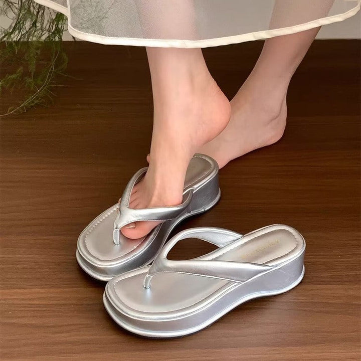 Damen trendige Wedge-Zehentrenner mit elegantem Obermaterial Drune