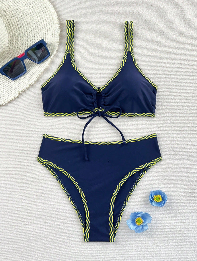 Damen Triangel-Bikini mit modischem Leopardenmuster Drune