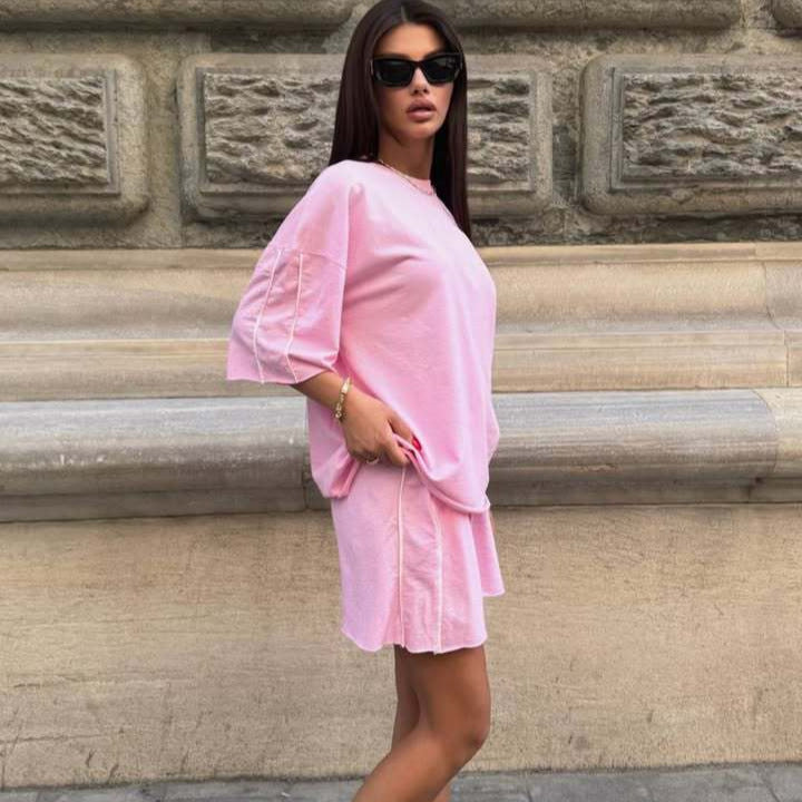 Damen lässiges und modisches Oversized Freizeit-Set Drune
