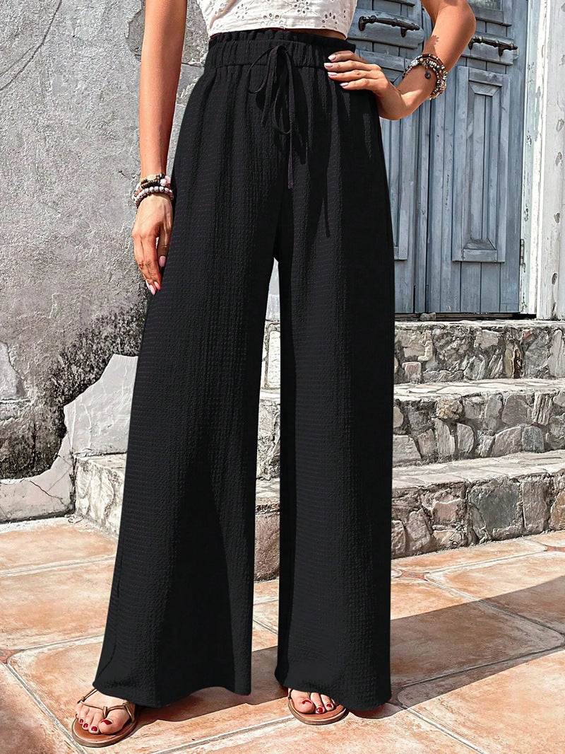Damen Weite Sommerhose mit elastischem Bund und seitlichen Taschen Drune