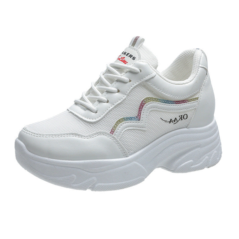 Damen Sportliche Sneakers mit modischem Plateau und atmungsaktivem Obermaterial Drune