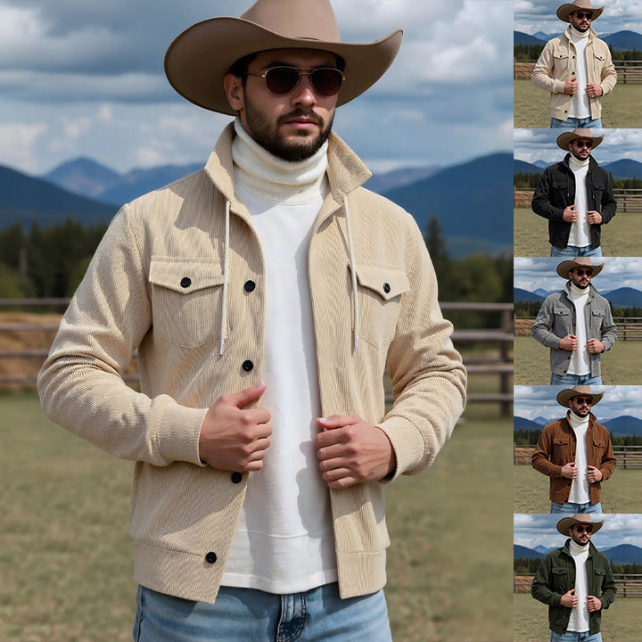 Herren lässige Strickjacke mit praktischen Brusttaschen und modernem Stehkragen Drune