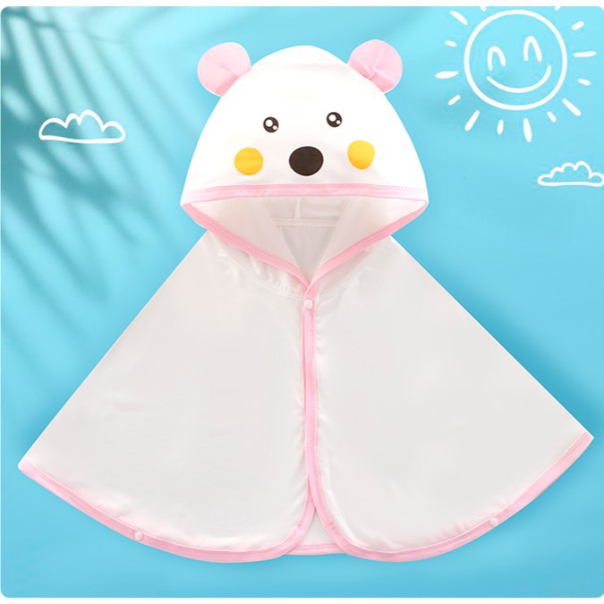 Unisex nan weiches Kapuzenponcho für Babys mit Bärenohren und drapiertem Badeponcho aus Mikrofaser Drune