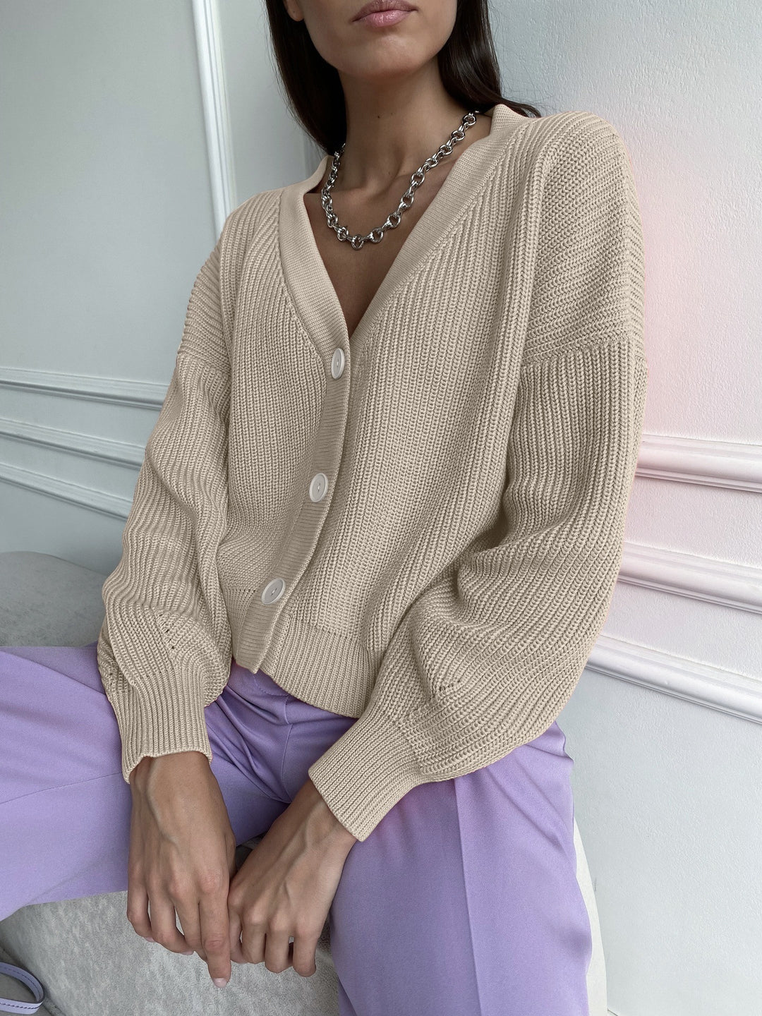 Damen lässiger Strickcardigan Drune