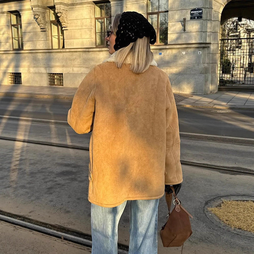 Damen Oversized Kunstfelljacke im lässigen Schnitt Drune