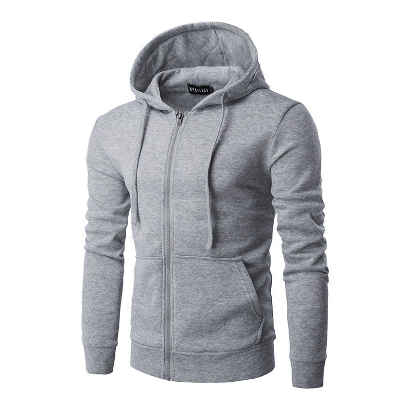 Herren nan Slim-Fit Kapuzensweatjacke mit mittigem Reißverschluss, doppellagiger Kapuze und praktischen Eingrifftaschen Drune