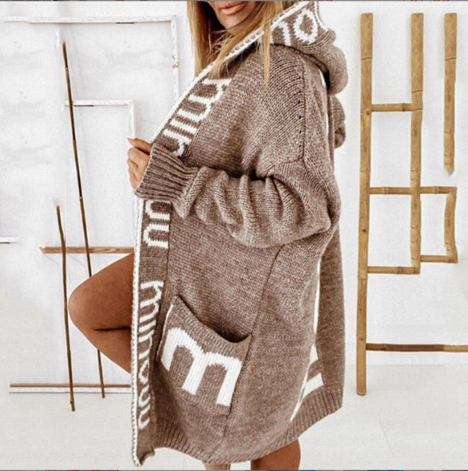 Damen gemütlicher Hooded Cardigan Drune