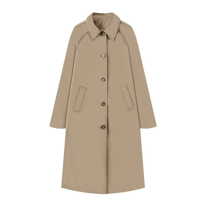 Damen eleganter Trenchcoat mit schmalem Schnitt und praktischen Taschen Drune