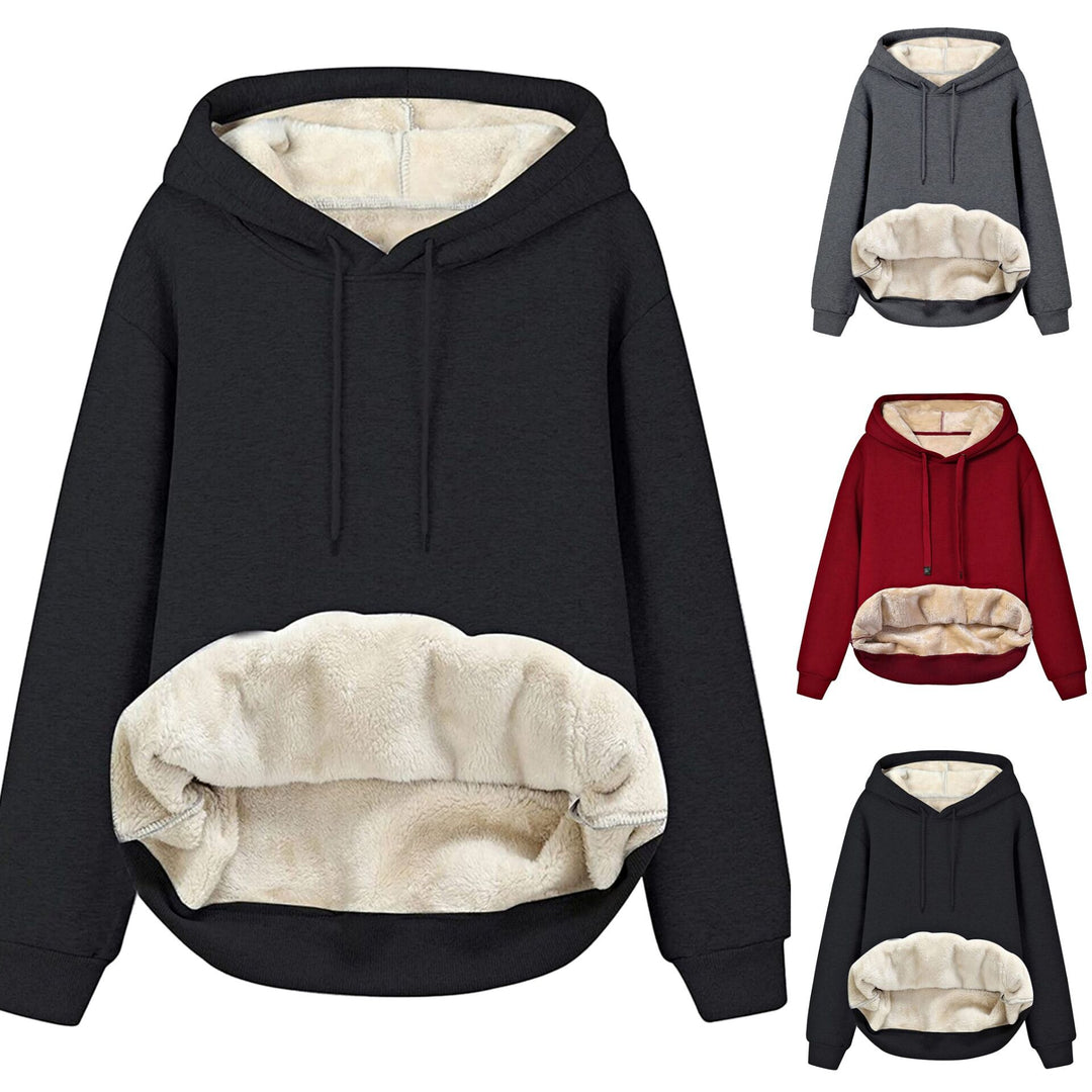Damen Kuscheliger Hoodie mit Fleece-Innenfutter und Kängurutasche Drune