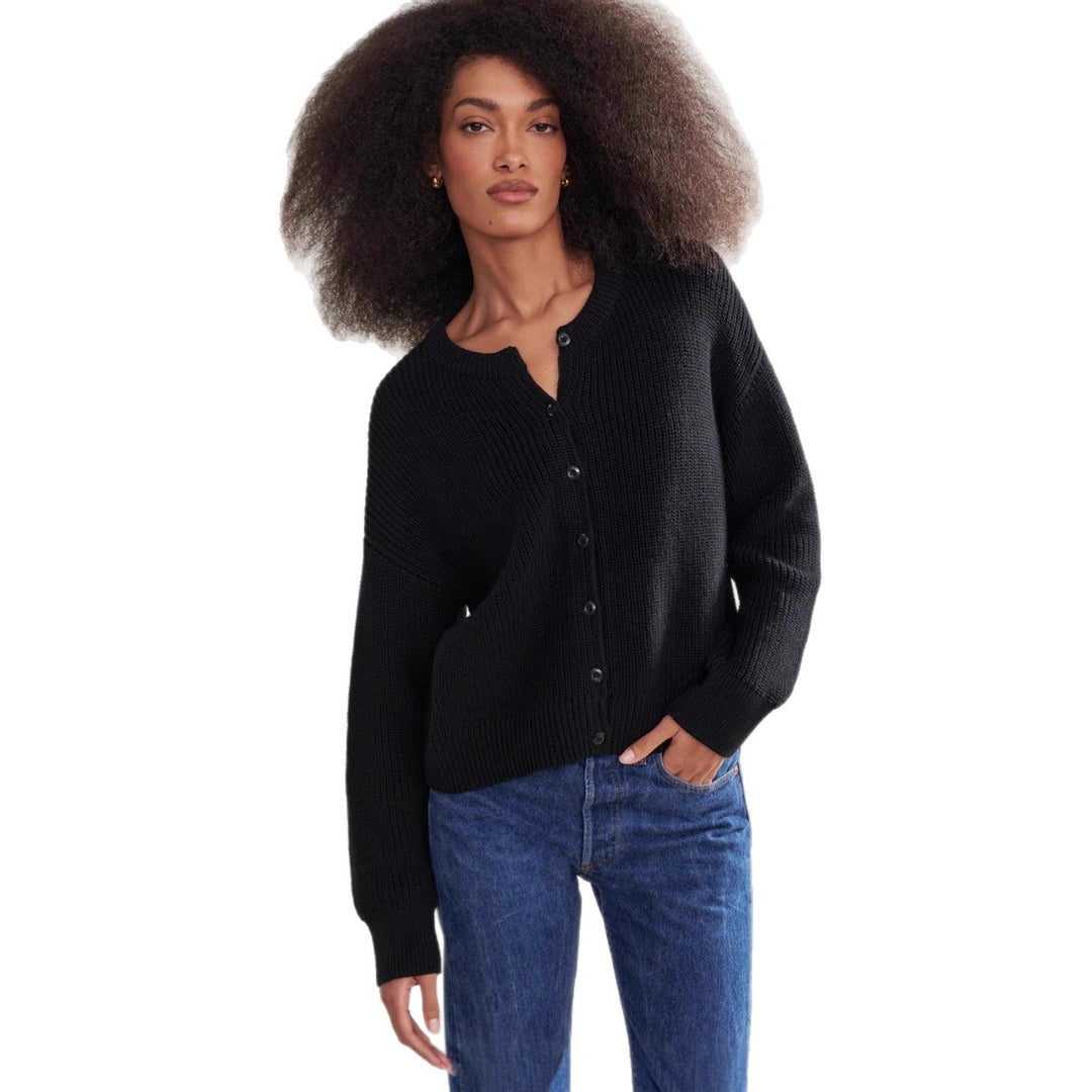Damen Strickjacke mit Knopfverschluss und eleganta Struktur Drune