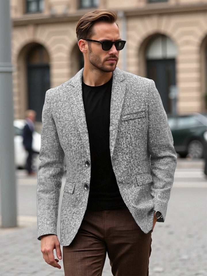 Herren eleganter strukturierten Blazer mit modernem Gewebe und stilvollen Details Drune