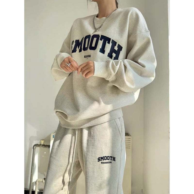 Damen Set mit cropped Sweatshirt und bequemen Jogginghosen Drune