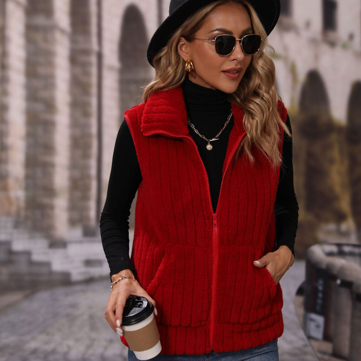Damen Fleece-Weste mit strukturiertem Material und praktischen Taschen Drune