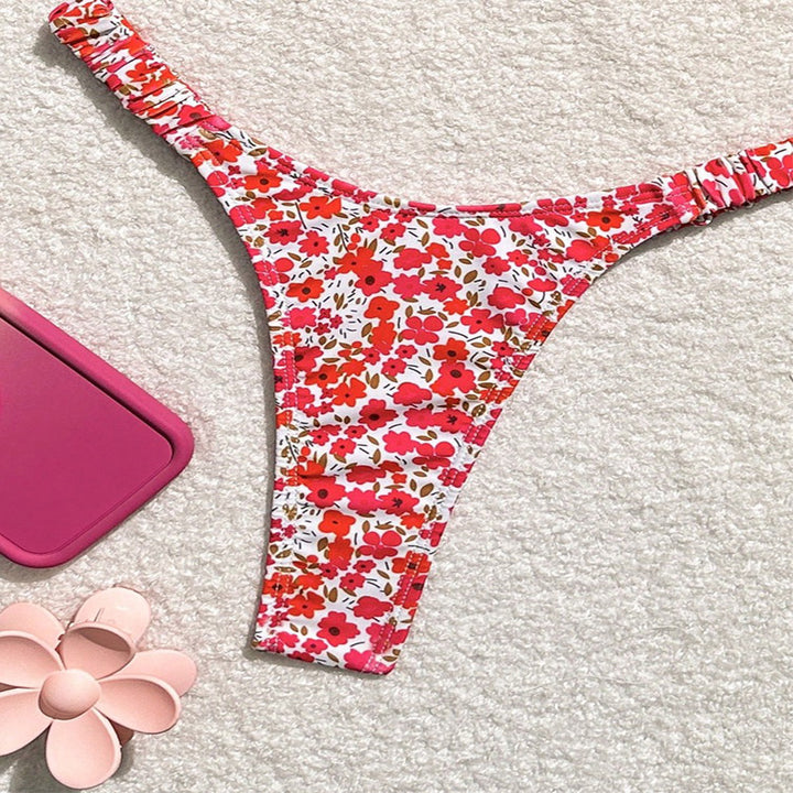 Damen Triangel-Bikini mit floralen Akzenten Drune