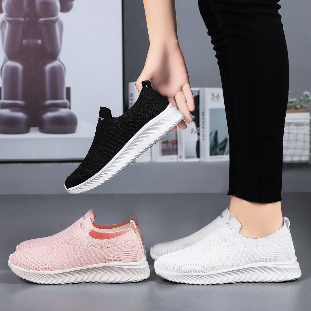 Damen Luftige Slip-On Sneakers mit flexiblem Strickoberteil Drune