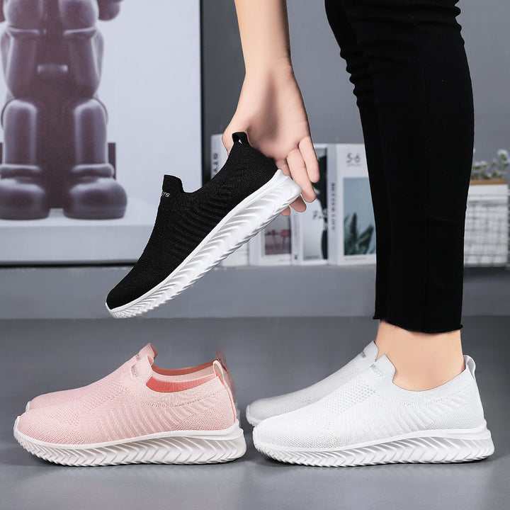 Damen Luftige Slip-On Sneakers mit flexiblem Strickoberteil Drune
