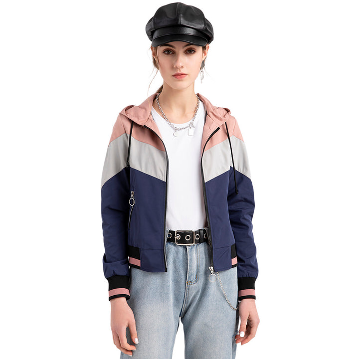 Damen vielseitige Sportjacke mit stylishem Farbblockdesign Drune