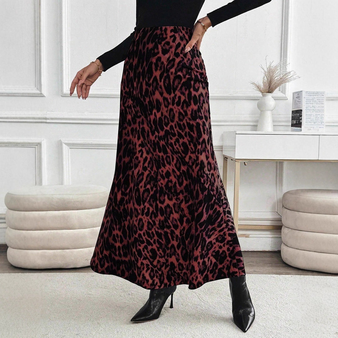 Damen Maxirock mit modischem Leopardenmuster Drune