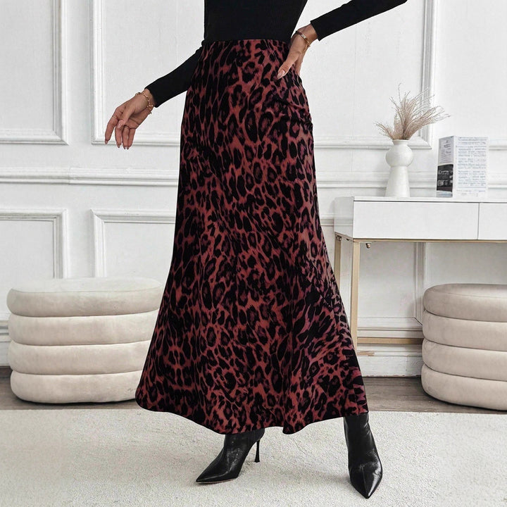 Damen Maxirock mit modischem Leopardenmuster Drune