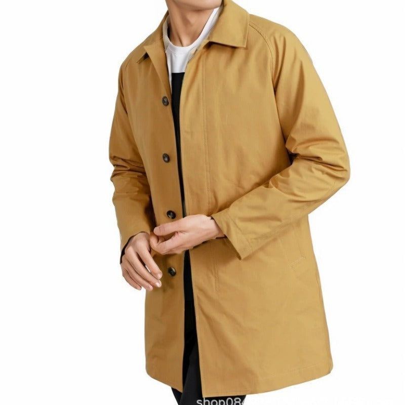 Herren lässige Übergangsjacke mit knopfbarem Kragen Drune