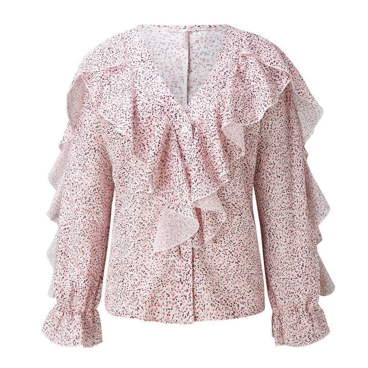 Drune | Chiffon V-Ausschnitt Langarmshirt