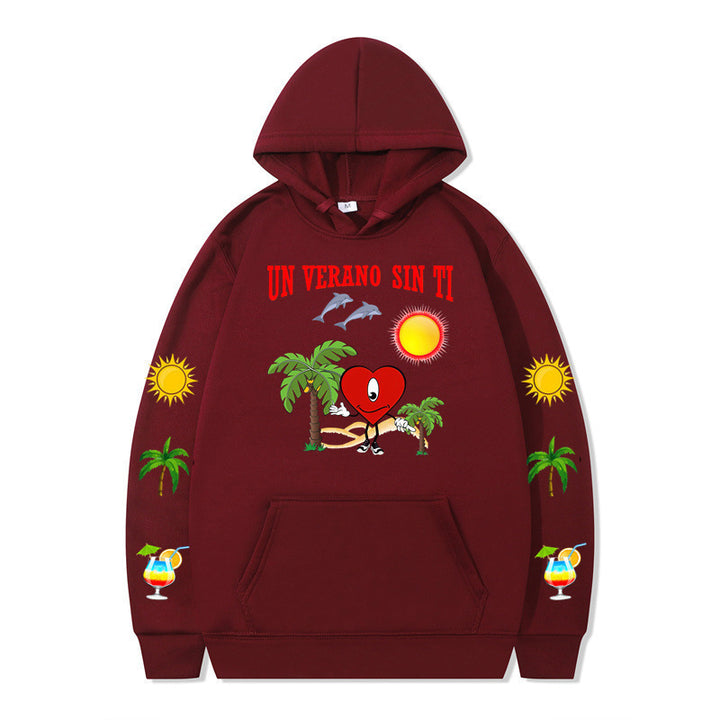 Damen Kapuzenpullover mit lebhaftem Sommermotiv und bequemer Passform Drune