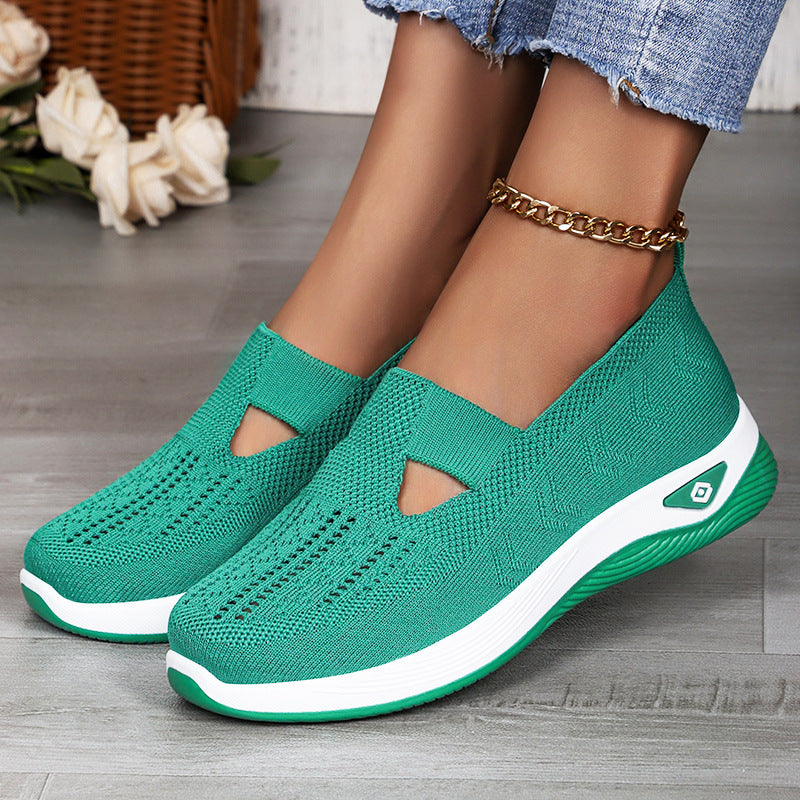 Damen nan leichte atmungsaktive Strickslipper mit Memoryschaum und rutschfester Laufsohle Drune