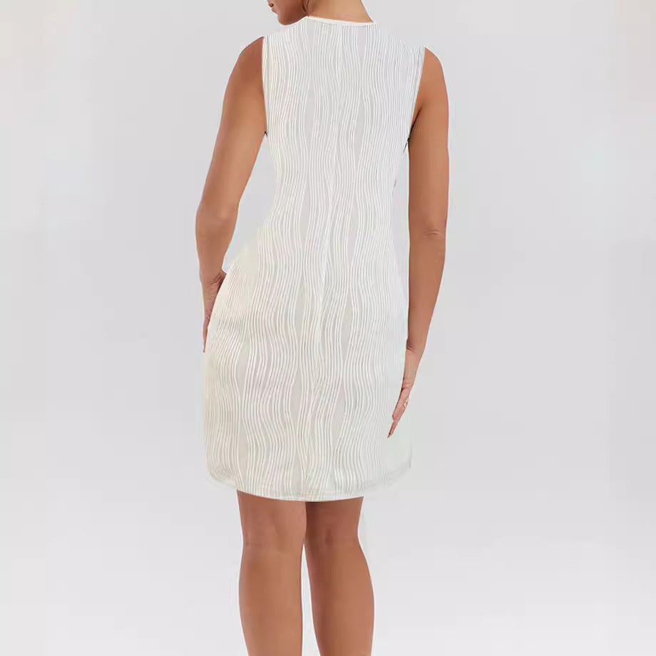 Damen Wellenstruktur Kleid Drune