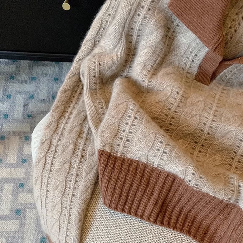 Damen Strickpullover mit Kragen Drune