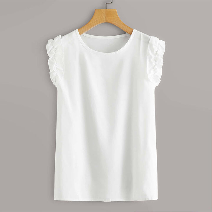 Damen Elegantes und luftiges Oberteil mit Rüschendetails Drune