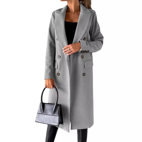 Damen Eleganter und zeitloser Trenchcoat mit doppelter Knopfleiste und praktischen Taschen Drune