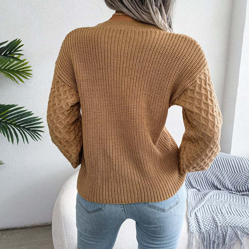 Drune | Strickpullover mit Strukturärmeln Acryl Bequem und Trendy