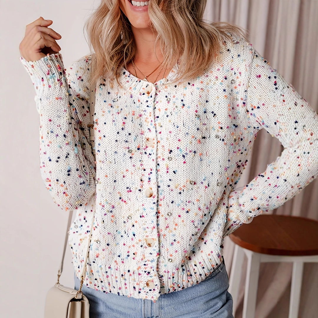 Damen Strickjacke mit buntem muster Drune